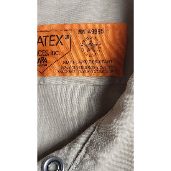 USAir Beige Work Shirt With Lead Mechanic Patch & Name Tag Vintage Size Large - Picture 9 of 10